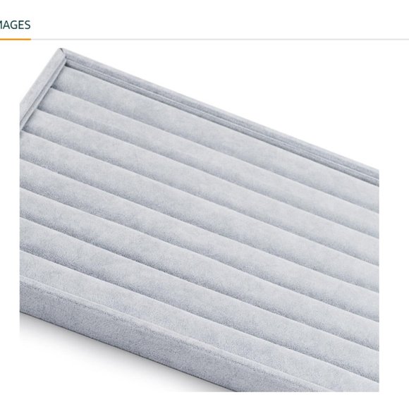 7 Slots Velvet Jewelry Display Tray Ring Earrings Organizer Trays | stackable - Picture 1 of 9